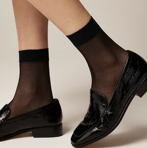 J. Crew Novelty Sheer Bootie Socks - 3 pack - black